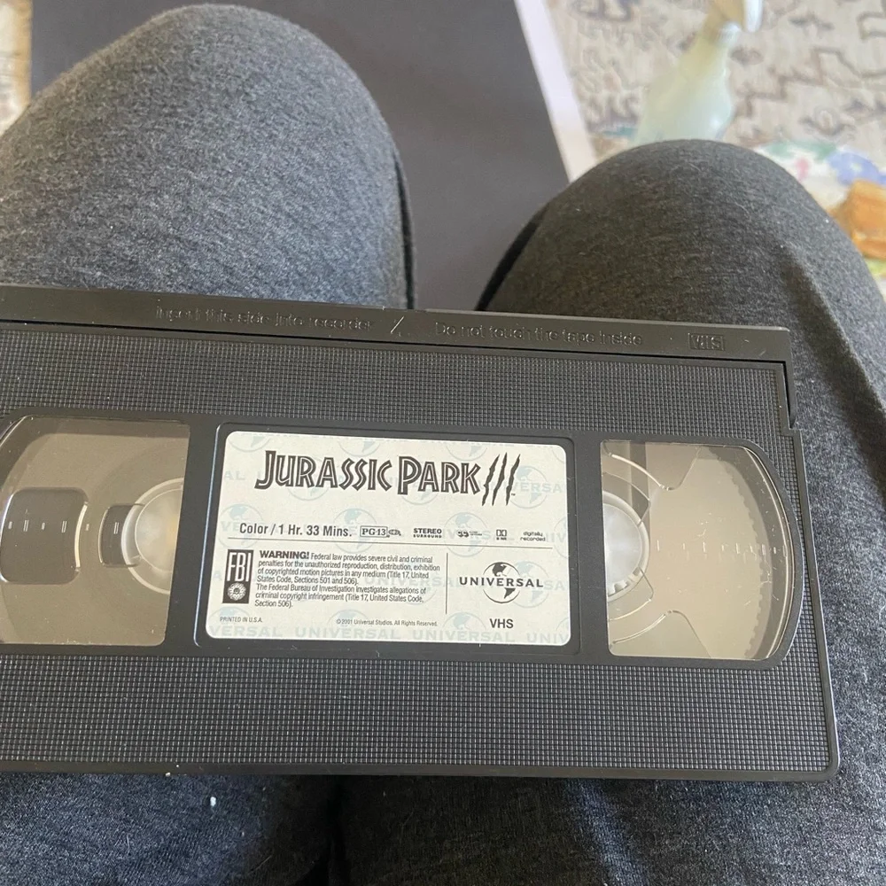 Universal Jurassic Park III Black VHS Cassette